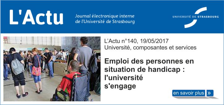Emploi des personnes en situation de handicap : l'universit� s'engage