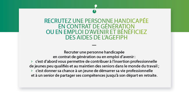 Action et Comp�tence : Recrutez une personne handicap�e en contrat de g�n�ration ou emploi d'avenir