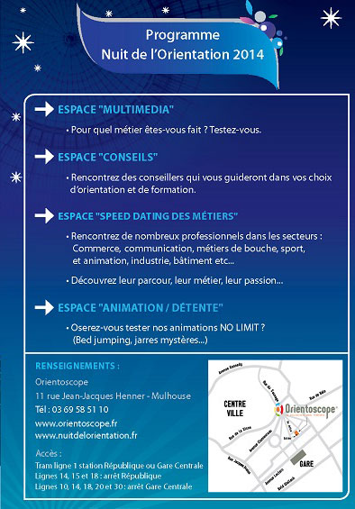 Nuit de l'Orientation - vendredi 7 f�vrier 2014 - de 16 h30 � 21 h 30 - Mulhouse