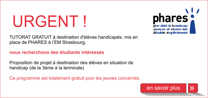 URGENT - Tutorat gratuit � destination d'�l�ves handicap�s - nous recherchons des �tudiants int�ress�s