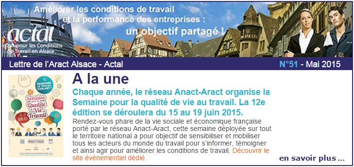 L'actualit� des conditions de travail en Alsace - Mai 2015