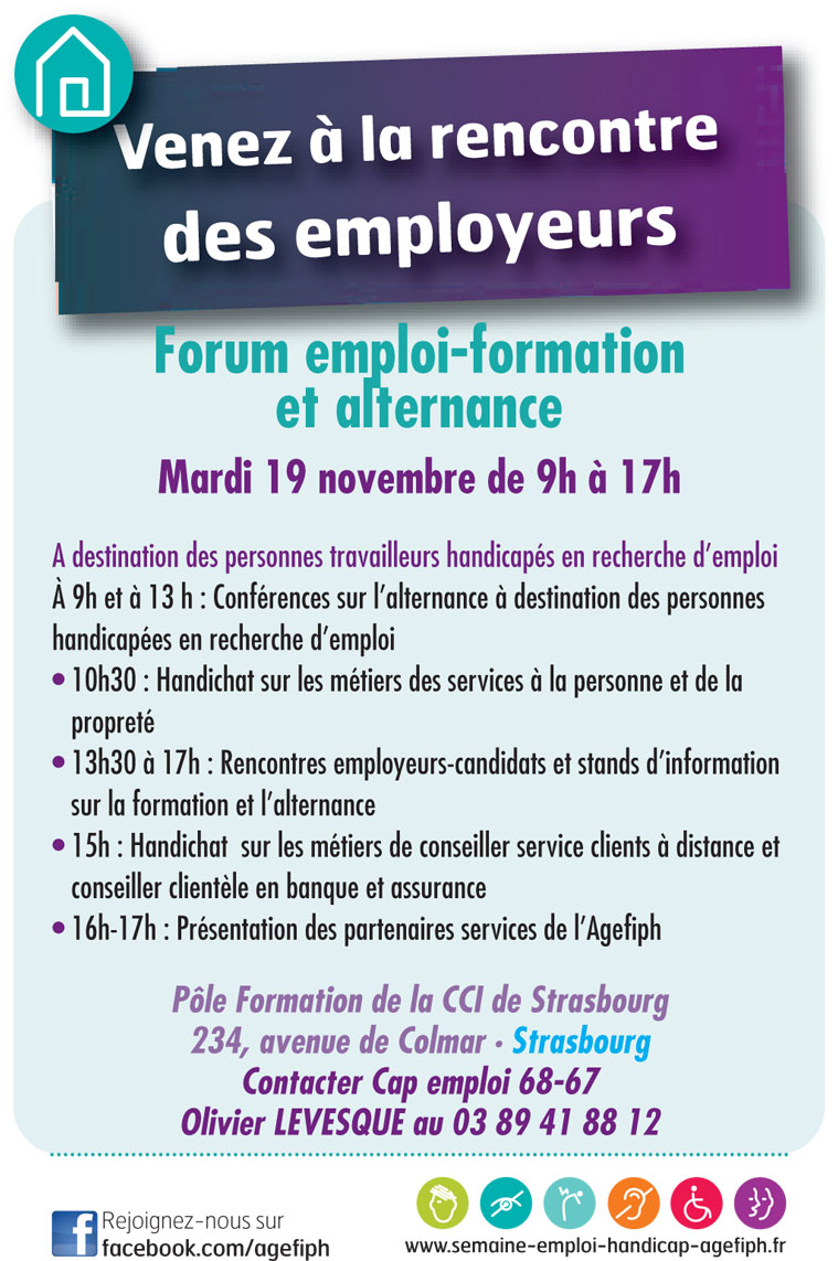 Action et comp�tence : Forum �Emploi- Formation et Alternance� SEPH mardi 19 novembre de 9h � 17h Strasbourg